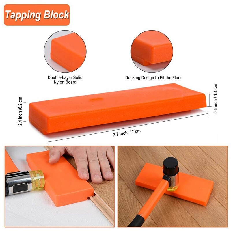 Laminate Wood Flooring Installation Kit, Wood Flooring Kit with Pull Bar,40PCS Spacers,and Double Faced Mallet.