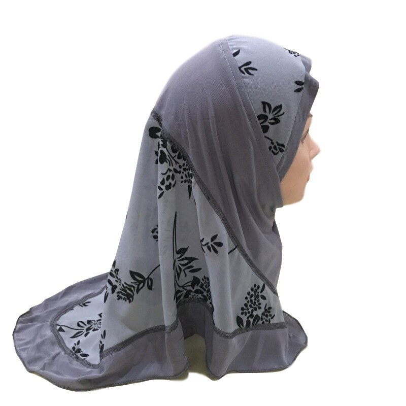 Kids Hijab Voor Moslim Meisje Kind Islam Kinderen Instant Bonnet Bloemen Hijaab Caps Islamitische Kleding Sjaal Hoofddoek