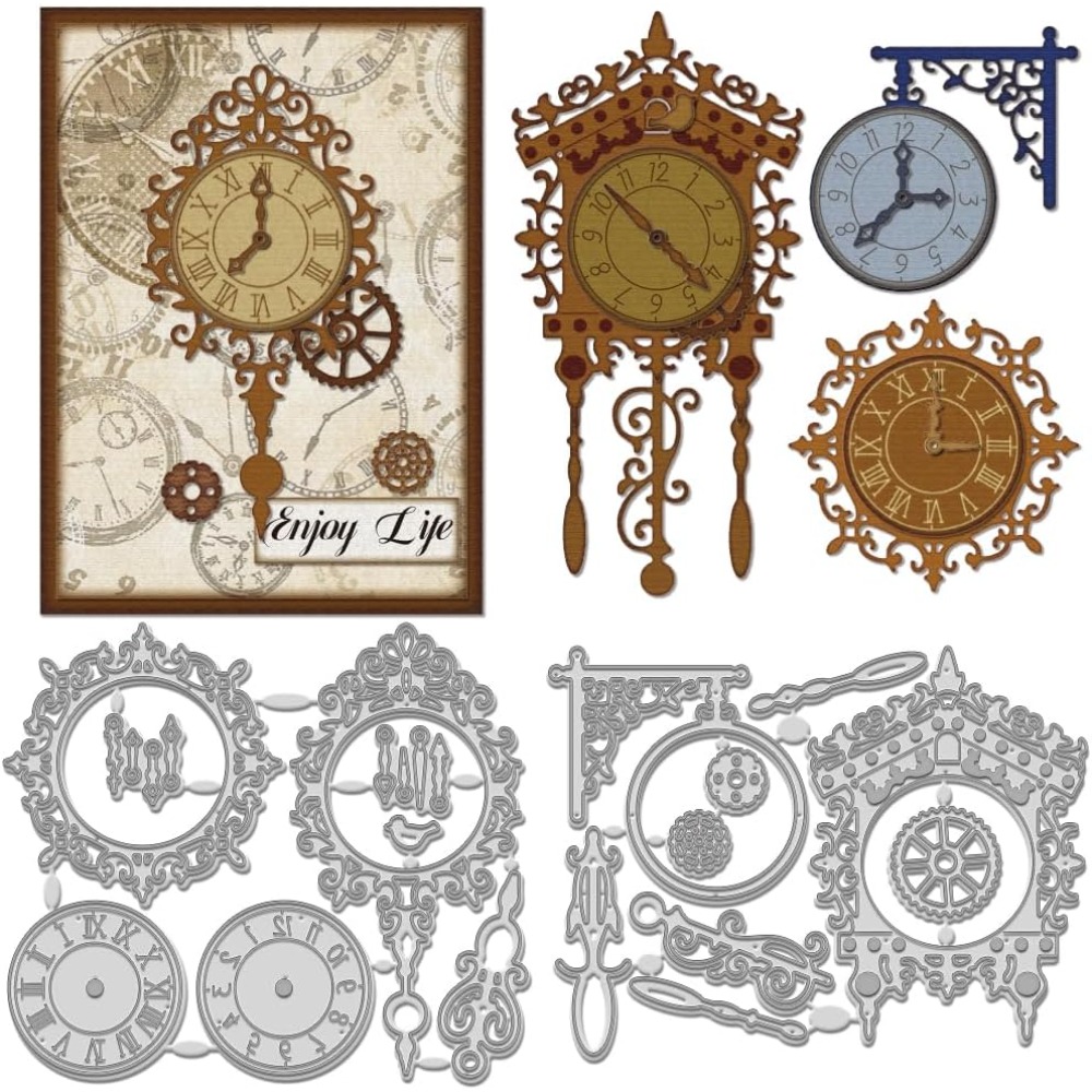 2 stk. ur mønster skæremaller skæreskabeloner retro ur lomme skabelon prægning dies sæt til scrapbooking fremstilling ur: Default Title