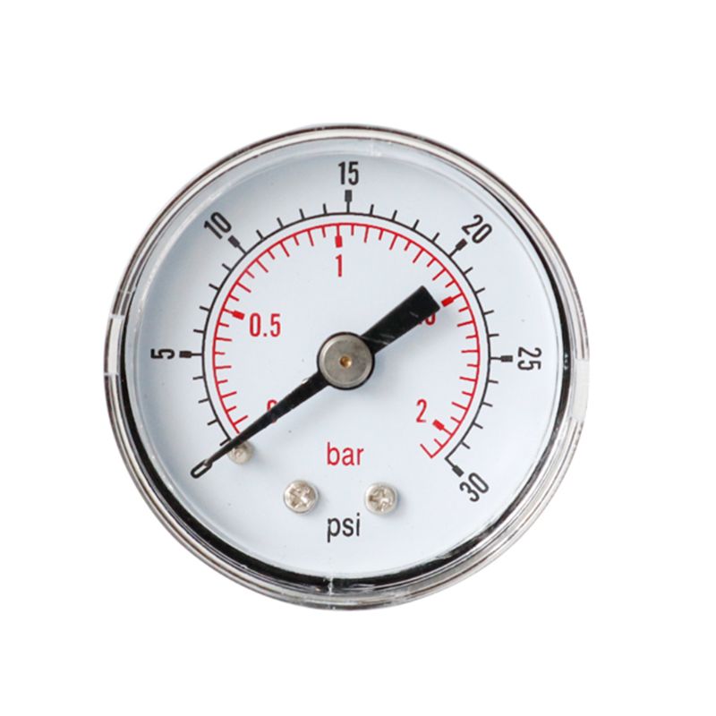 Manometer 40mm 1/8 bspt bagpå 15-300 psi & bar til luftgasbrændstof  c90a: 30 psi