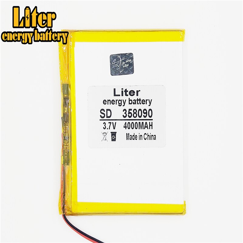 358090 3.7V 4000mAh Rechargeable li Polymer Battery For 3.7V 4000MAH 358090 PLUG Lithium polymer battery