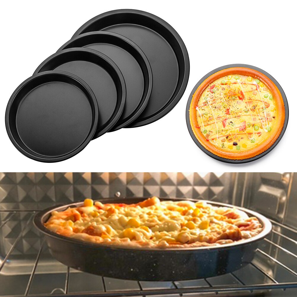 Keuken Carbon Staal Non-stick Pizza Pan Cake Tray Mold Brood Bakken Pan Pizza Plaat Gerechten Bakvormen Thuis Gereedschap accessoires