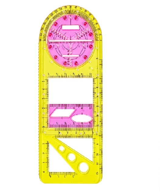 Multifunctional Geometric Ruler Geometric Drawing Template Measuring Tool For School Office Supplies: I