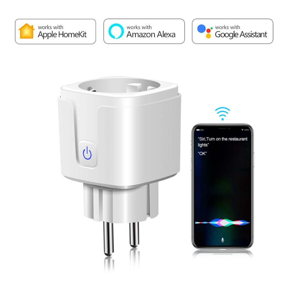 Smart Home Apple Homekit/Tuya Smart Socket EU Plug 16A WiFi Wall Outlet Electric Sockets Siri/ Alexa and Google Home Control: HOMEKIT EU Plug