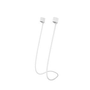 Anti-Lost silikonowy uchwyt na słuchawki kabel do Apple iphone X 8 7 AirPods bezprzewodowy zestaw słuchawkowy Bluetooth pasek na szyję przewód ciąg: WHITE