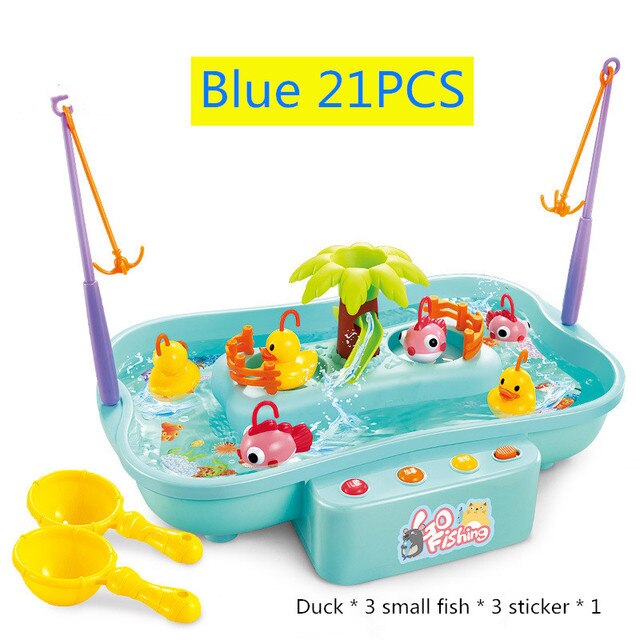 Children's Educational Fishing Toy Water Electric Rotating Magnet Summer Playing Water Interactive Game Toy Set Outdoor Toy: 2