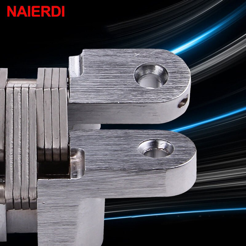 NAIERDI-4013 304 Edelstahl Versteckte Scharniere 13x60MM Invisible Verdeckte Klapp Tür Scharnier Mit Schraube Für Möbel Hardware