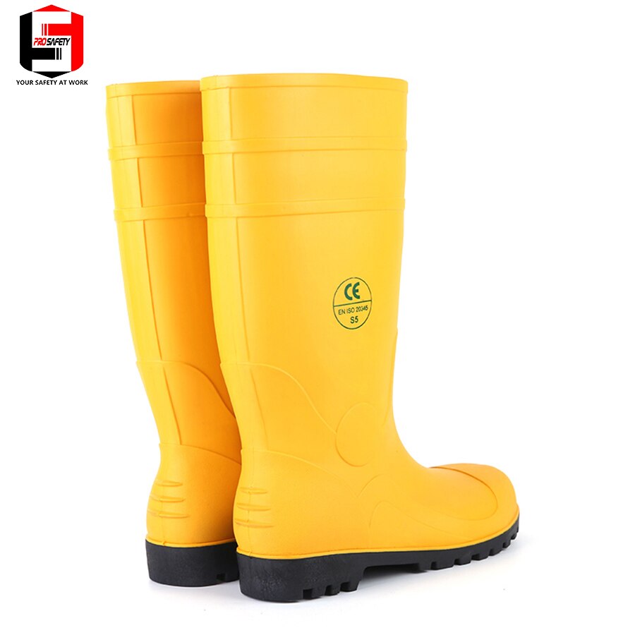 Light work Steel Toe insert PVC safety Boots Upper Material and Unisex Knee Safety Boots Clear Plastic Rain Boots