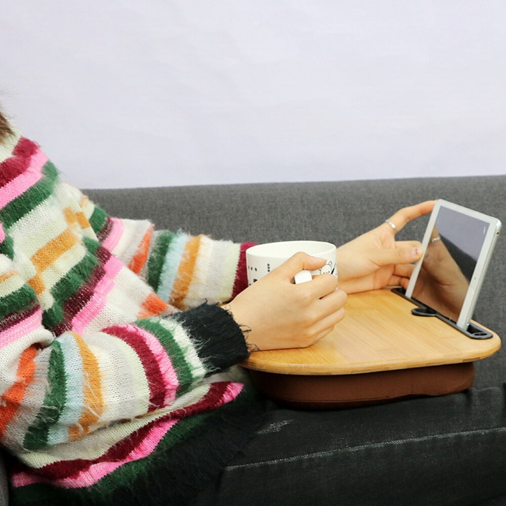Multifunctionele knietafel, laptopbureau voor 14 inch computer, tablet, telefoon, opklapbaar, draagbaar, hoofdsteun voor buiten, kantoor, dutjekussen