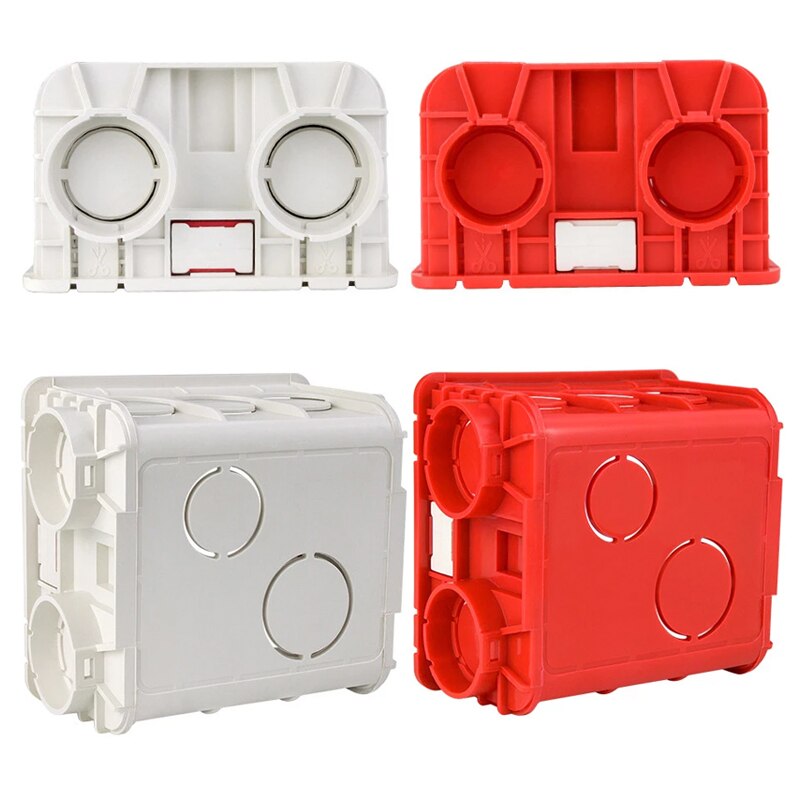 10PCS Atlectric Mounting 86 Type Box Cassette Switch Socket Junction Box Hidden Concealed Internal Mounting Box White Red Blue