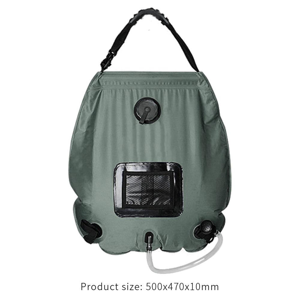 Borse da bagno per doccia riscaldate solari da 20 litri borse per la conservazione dell'acqua in PVC campeggio esterno escursionismo campeggio elementi esterni portatili: genere A esercito verde
