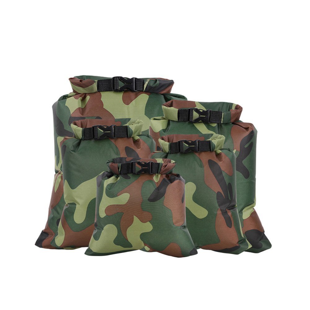 5 Stks/set Waterdichte Zwemmen Tas Dry Sack Camouflage Kleuren Vissen Varen Kajakken Opslag Drifting Rafting Bag: B