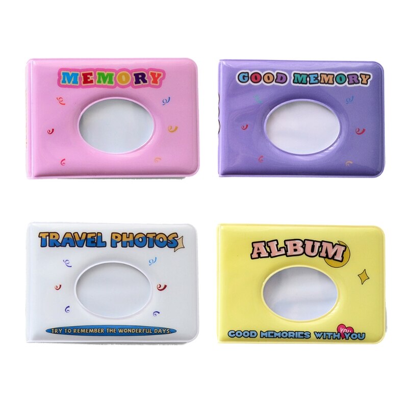 T84E Mini Photo Album Pocket Album for Student Cards Small Postcard INS Wind Hollow 3 Inch 36 Photos Storage Case