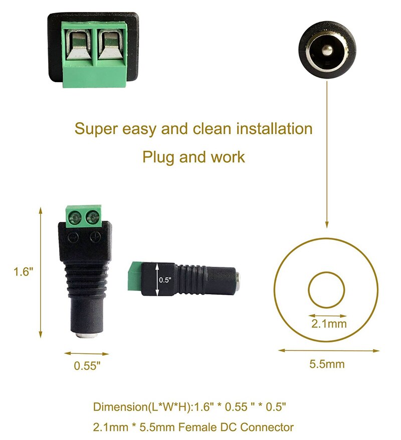 BNC Video Balun+Ethernet PoE Adapter RJ45 Injector Splitter+12V DC Male Female Plug Connector CCTV Power Cable 2.1 x 5.5mm