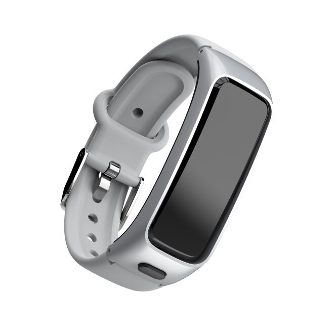 Bracelet connecté Bluetooth BY51, 2 en 1, capteur d'activité physique avec suivi du rythme cardiaque/tension artérielle, 696: silver Silica