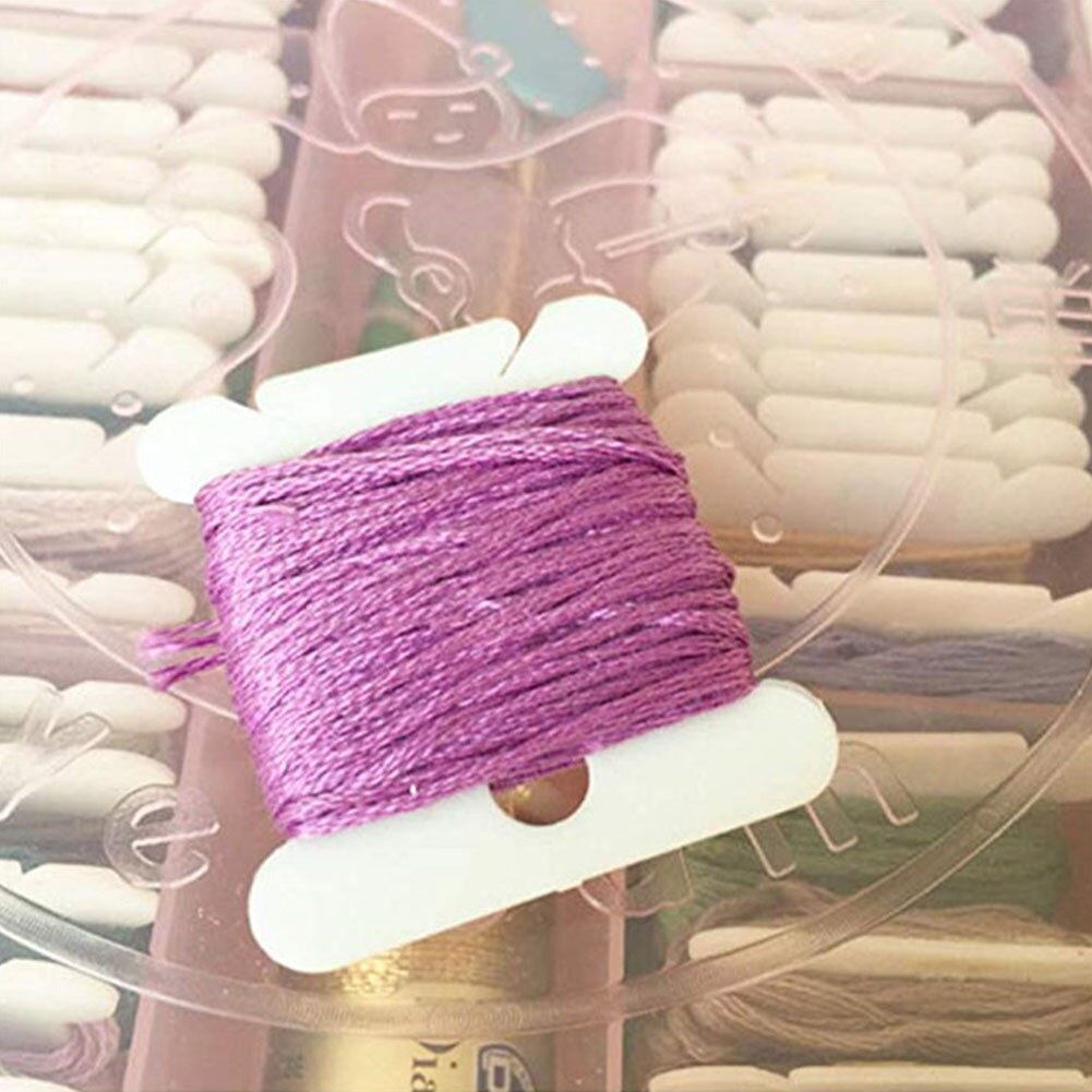 Plastic Floss Bobbins with Floss Bobbin Winder Cross-Stitch Card Thread Holder DIY Embroidery Floss Organizer Sewing Accessories