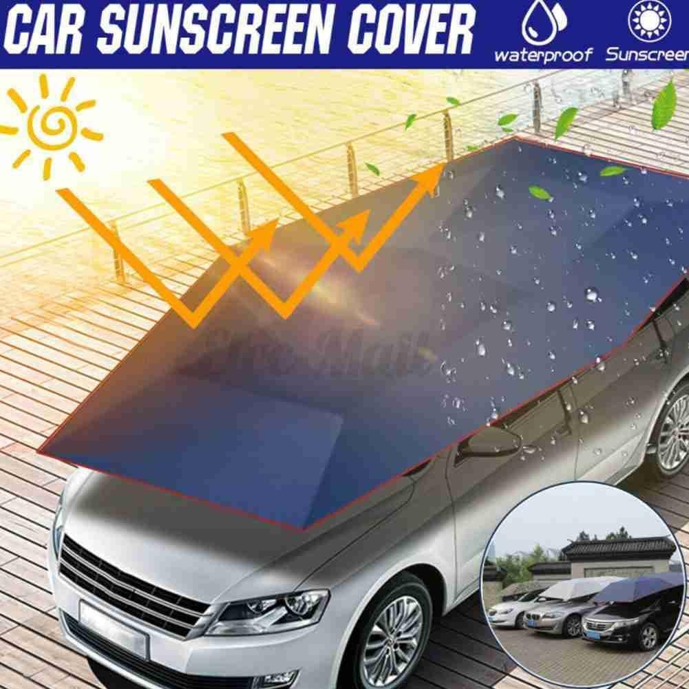 400x210 cm Car Cover Sun Shade Cover Car Protection Umbrella Oxford Cloth UV Resistant Foldable Car Tent Roof Anti-UV Protection