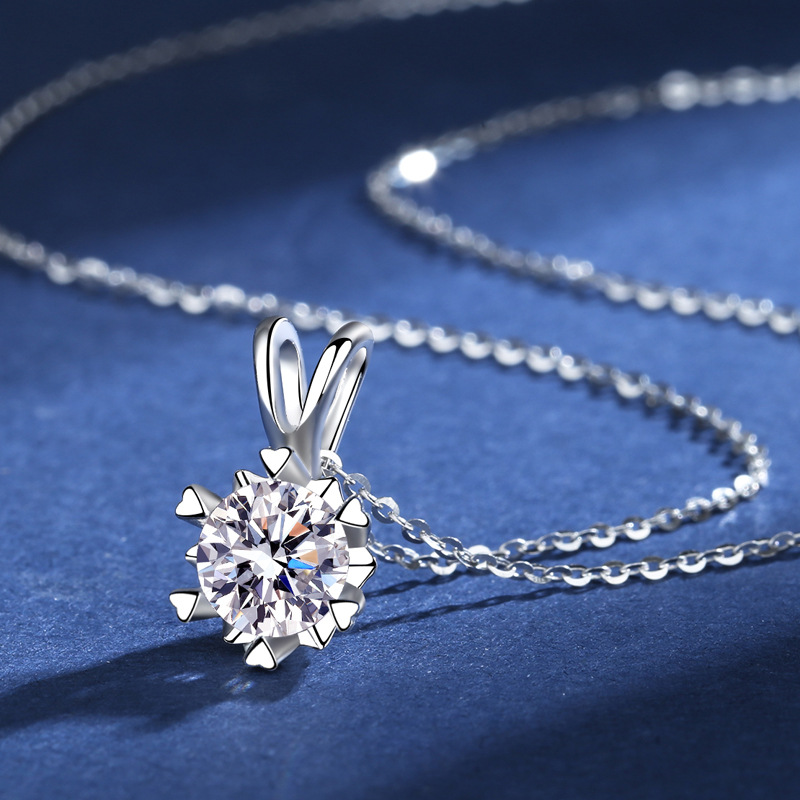 Nymph fine jewelry moissanit-diamant-halskette anhänger 1.0ctd farbe quadrat 925 sterling silber party für damen
