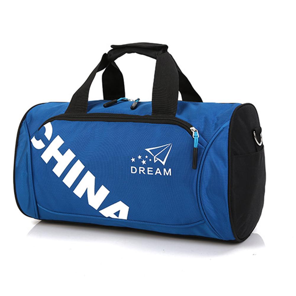 Vanntett treningsbag stor sportsbag herre/kvinner yoga fitness single shoulder bærbar yoga sport duffle bag reiseryggsekk: Blå