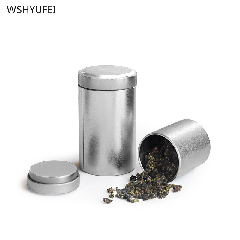 Portable stainless steel tea caddy with lids sealed storage tank travel Tea Boxes tea jar coffee Powder canister spice organizer