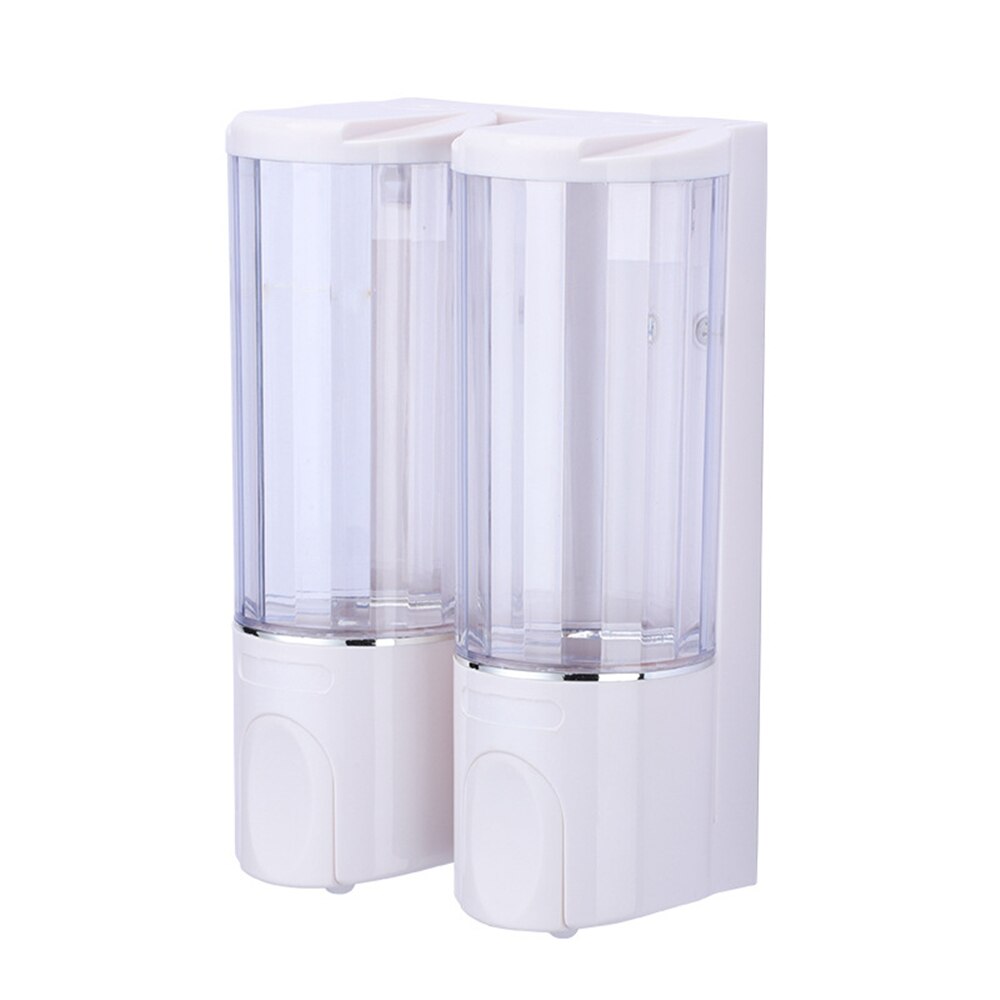 Single/Double 350ML Wall-mounted Soap Dispenser Bathroom Accessories Liquid Shampoo Dispenser For Kitchen Hotel Hand Sanatizer: White2
