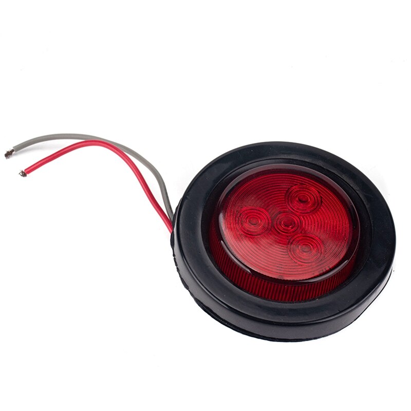 2 Inch Red Yellow Rubber Ring Round Light Truck Suitable for Truck LED Round Side Light with Heat Shrinkable Tube