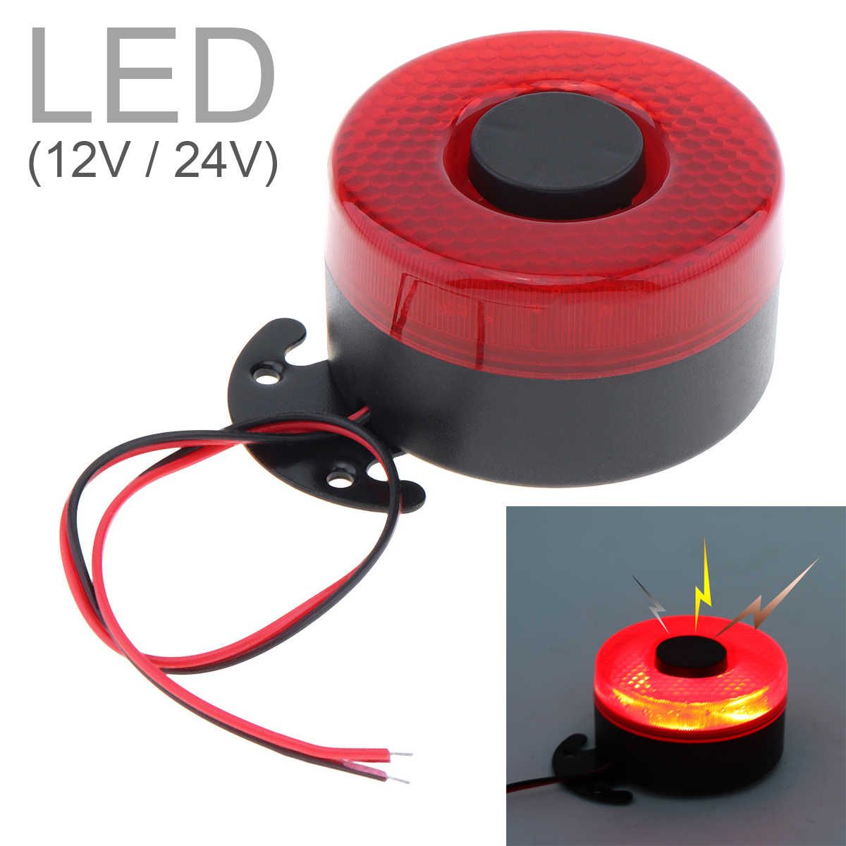 12V / 24V Reverse Zubehör Piepser Horn Fahrzeug Auto Warnung Back Up Auto Rückfahr Alarm Lautsprecher Summer Sirene mit Licht Neue