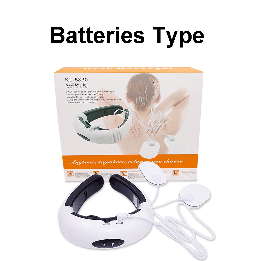 Elektrische Nek Massager &amp; Pulse Terug 6 Modi Power Control Ver Infrarood Verwarming Pijnbestrijding Tool Gezondheidszorg Ontspanning Machine: Batteries With Box