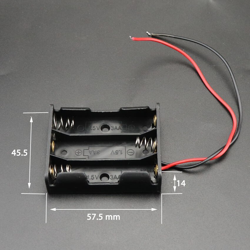 Aa batterikasse kortholder med ledningsledninger side om side batterikasse tilslutning lodde til diy elektronisk legetøj 1-6 stk aa batterie: E