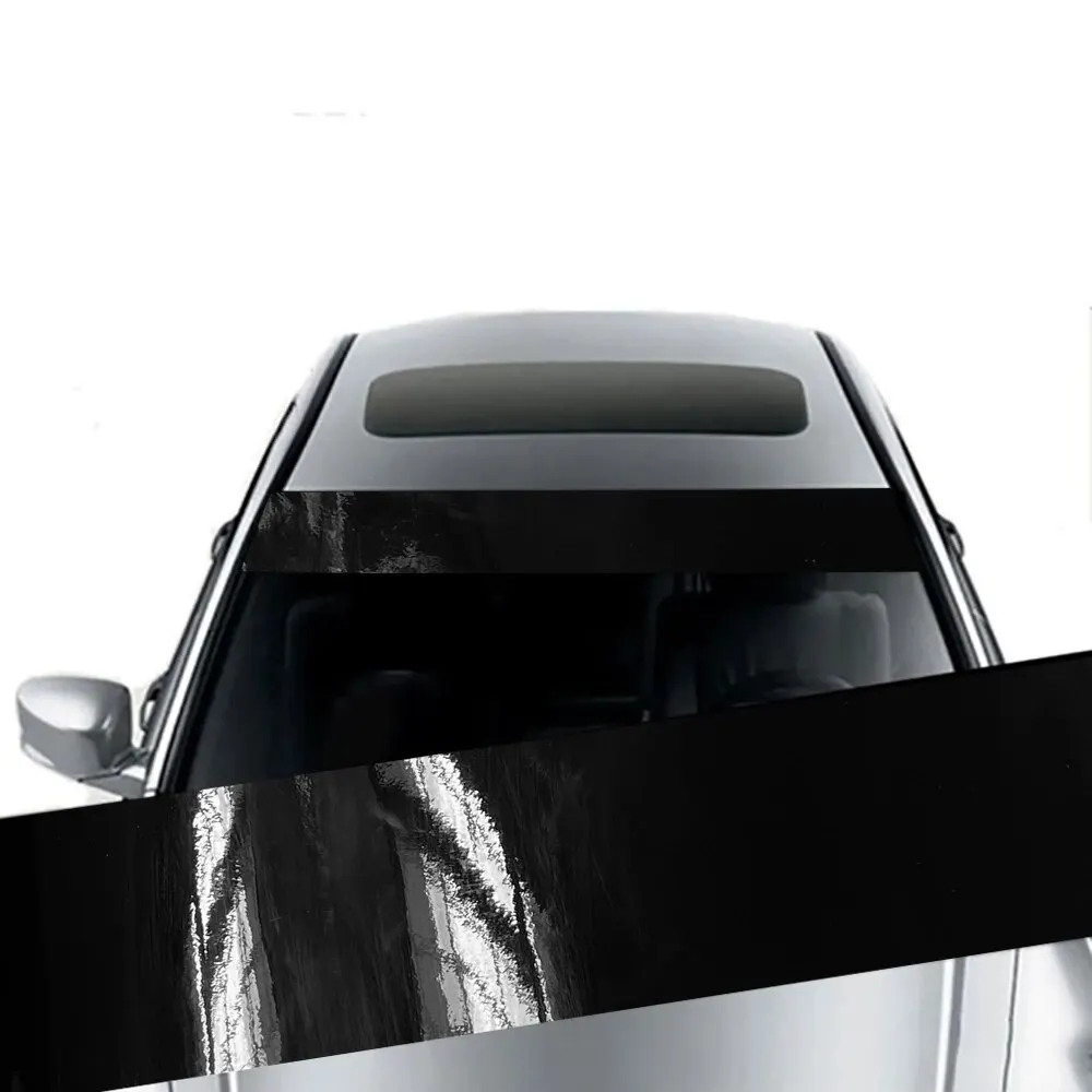 Auto Zonnescherm Stickers Auto Voorruit 3D Vinyl Film Achteruitrusting Zonnescherm Decoratieve Decals Stickers Auto's Decoratieve Stickers: Black