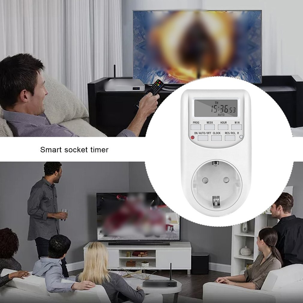220V AC Programmable Timers Weekly Programmable Electrical Power Socket Timer EU US Plug standard with Clock 7 Days 12 Hours
