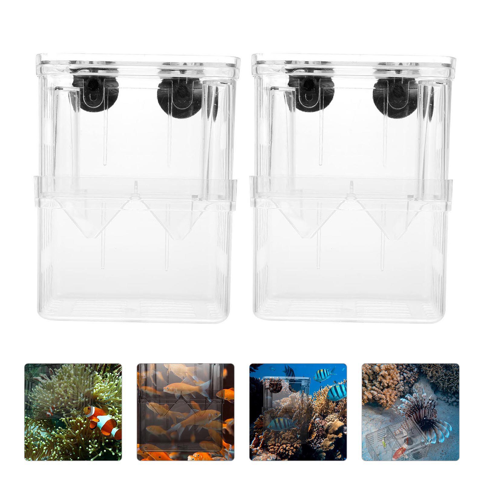 2Pcs Fish Breeding Box Aquarium Fish Breeder Fish Tank Breeding Case Container