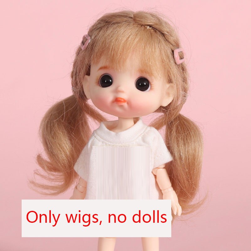 BJD doll wig 1/8 MSD YOSD DD wig pink Golden white Bangs Ponytail Long Curly Hair BOBO Short Hair Straight hair Wigs for doll