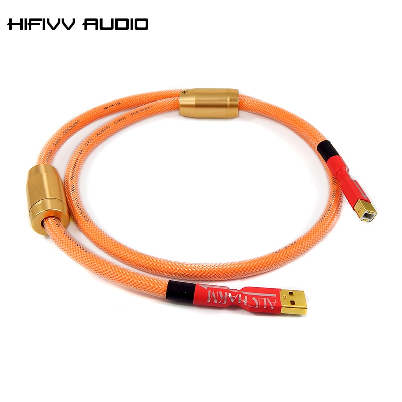 HIFI usb kabel voor versterker DAC en printer 4N OFC koperdraad met magnetische ring USB A naar USB B
