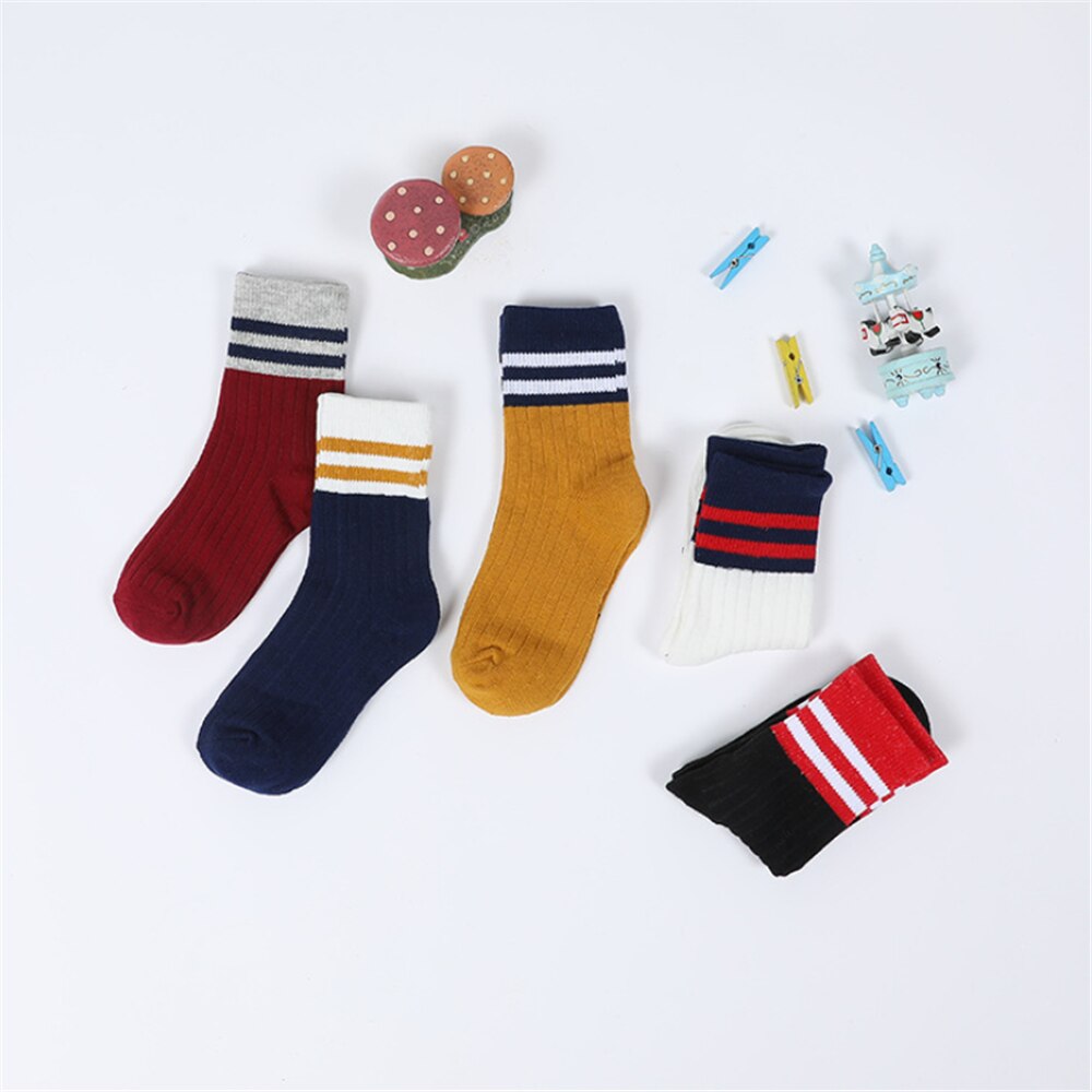 Jumping meters Five pairs of stripes baby socks autumn winter Baby socks soft comfortable for children's socks