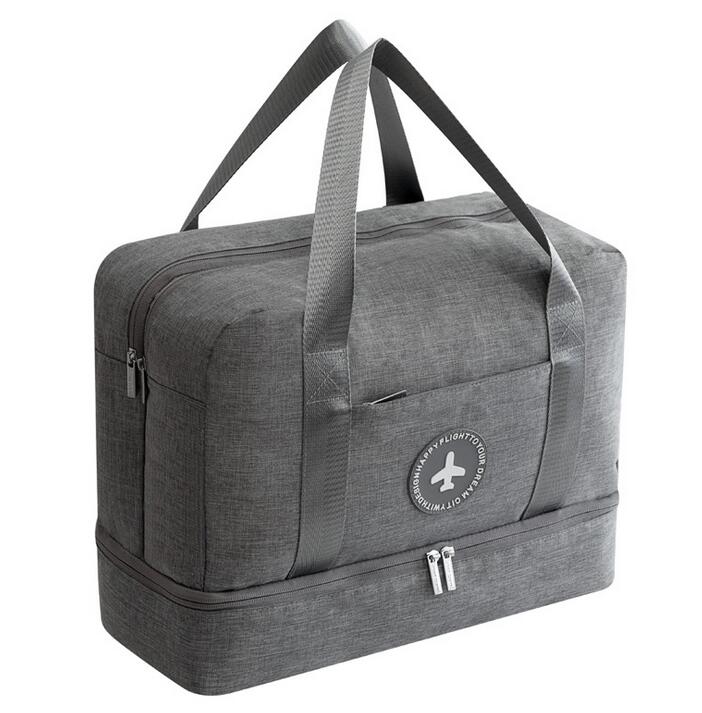Bolsa de deporte de para hombre y mujer, bolsa de gimnasio de entrenamiento, almacenamiento de zapatos, bolso multifunción duradero, bolso de mano para deportes al aire libre: Gris oscuro
