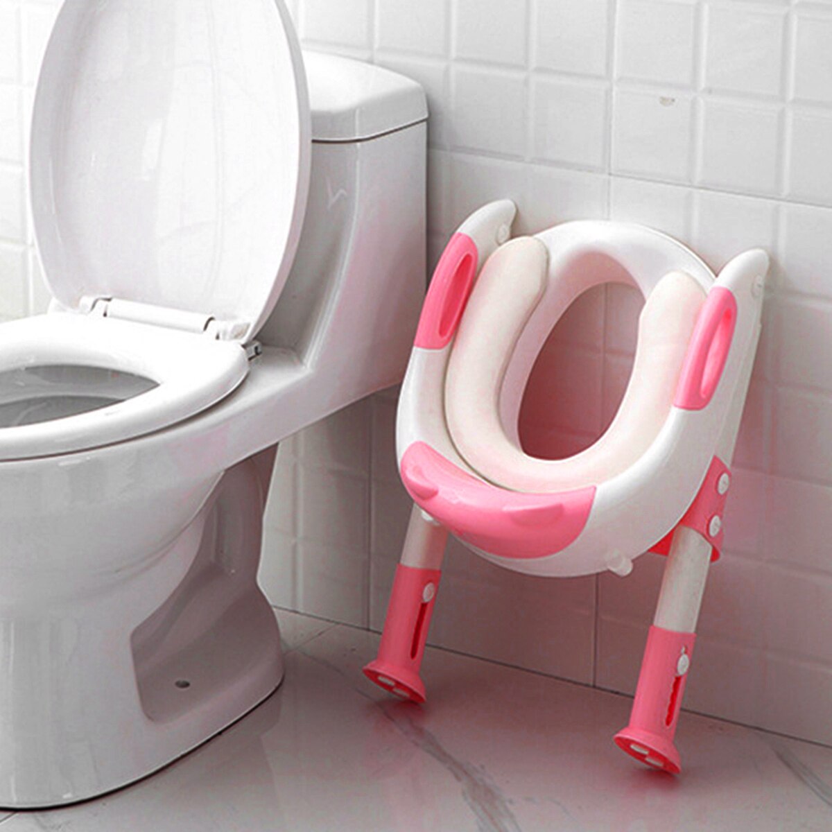 Folding Baby Potty Infant Kids Toilet Training Seat with Adjustable Ladder Portable Urinal Potty Safe Training Seat