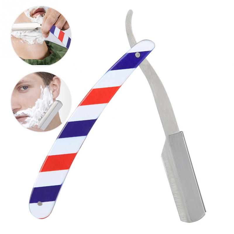 Barber Blade Stainless Steel Salon Folding Shaving Hair Cutting Clipper Colorful