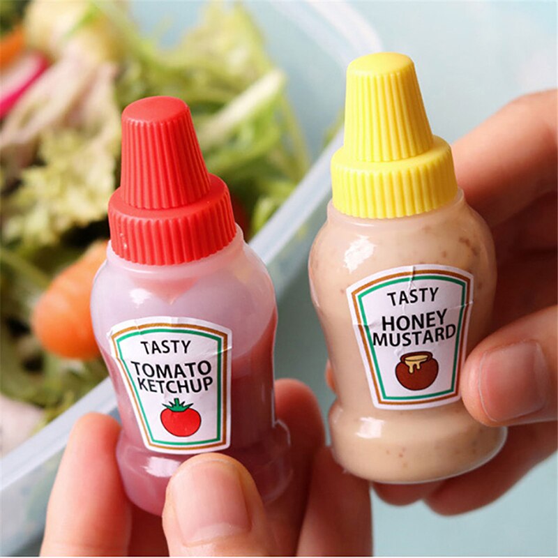 2 uds. Mini botella de tomate Ketchup, recipiente pequeño portátil para salsa 72, botellas de ensalada para Picnic, suministros para cocina y Bar