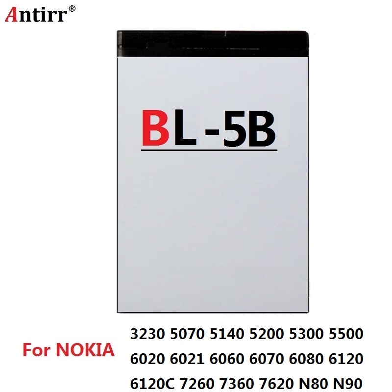 Antirr 890mAh BL-5B Replacement Battery For Nokia 3230/5070/5140/5140i/5200/5300/5500/6020/6021/6060/6070/6080/6120/6120C ect