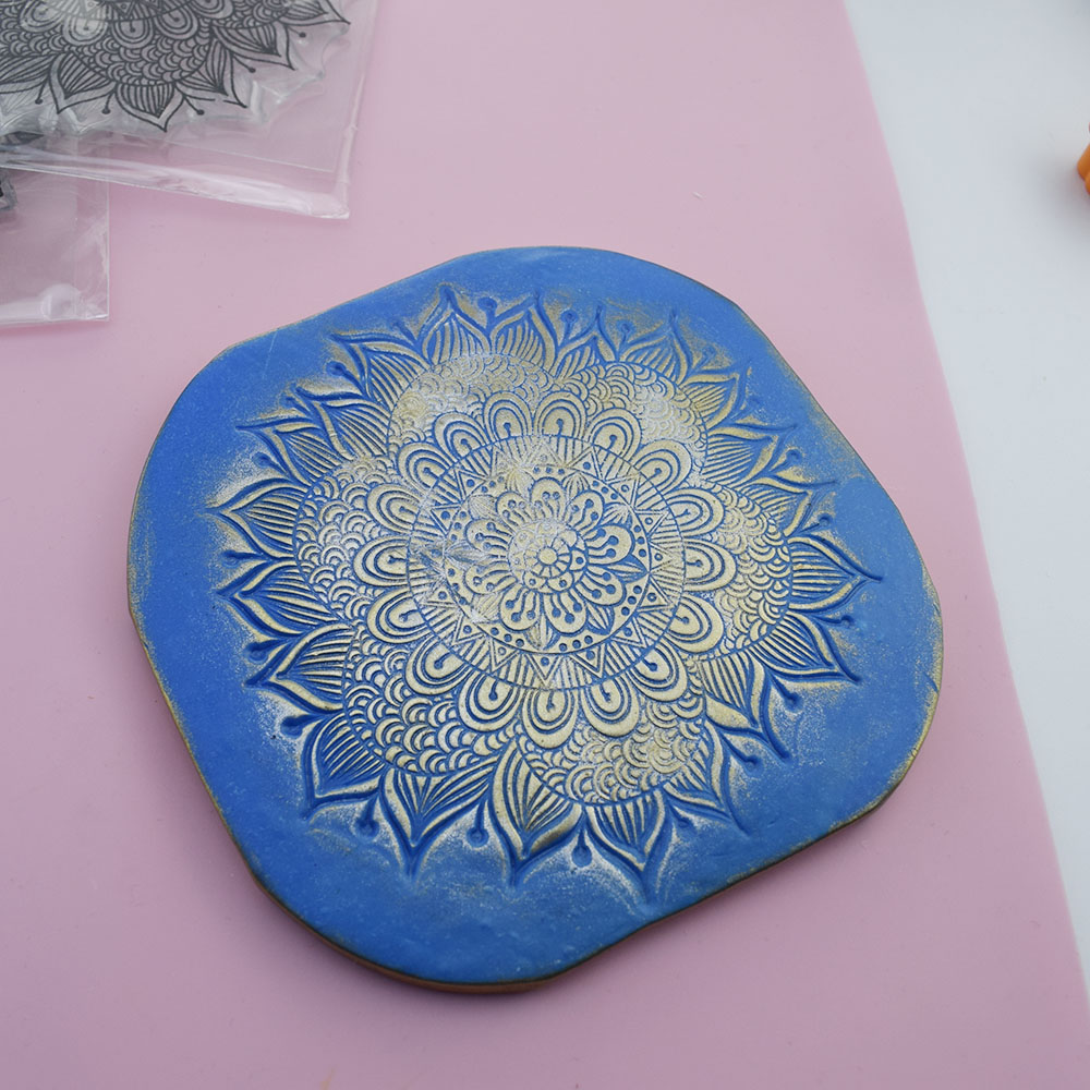 9cm Polymer Tonne Textur matt DIY Keramik Tonne Schmuck Eindruck Linderung Stempel Polymer Ton Werkzeuge Mandala Blume Textur Stempel