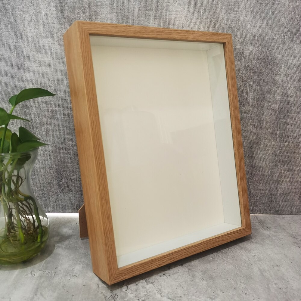 Marco de caja de sombra, marco de fotos de madera de 3cm de profundidad para mostrar trabajos tridimensionales, marco de fotos de madera 3D DIY, decoración de fotos: 30 pulgadas / Borgoña
