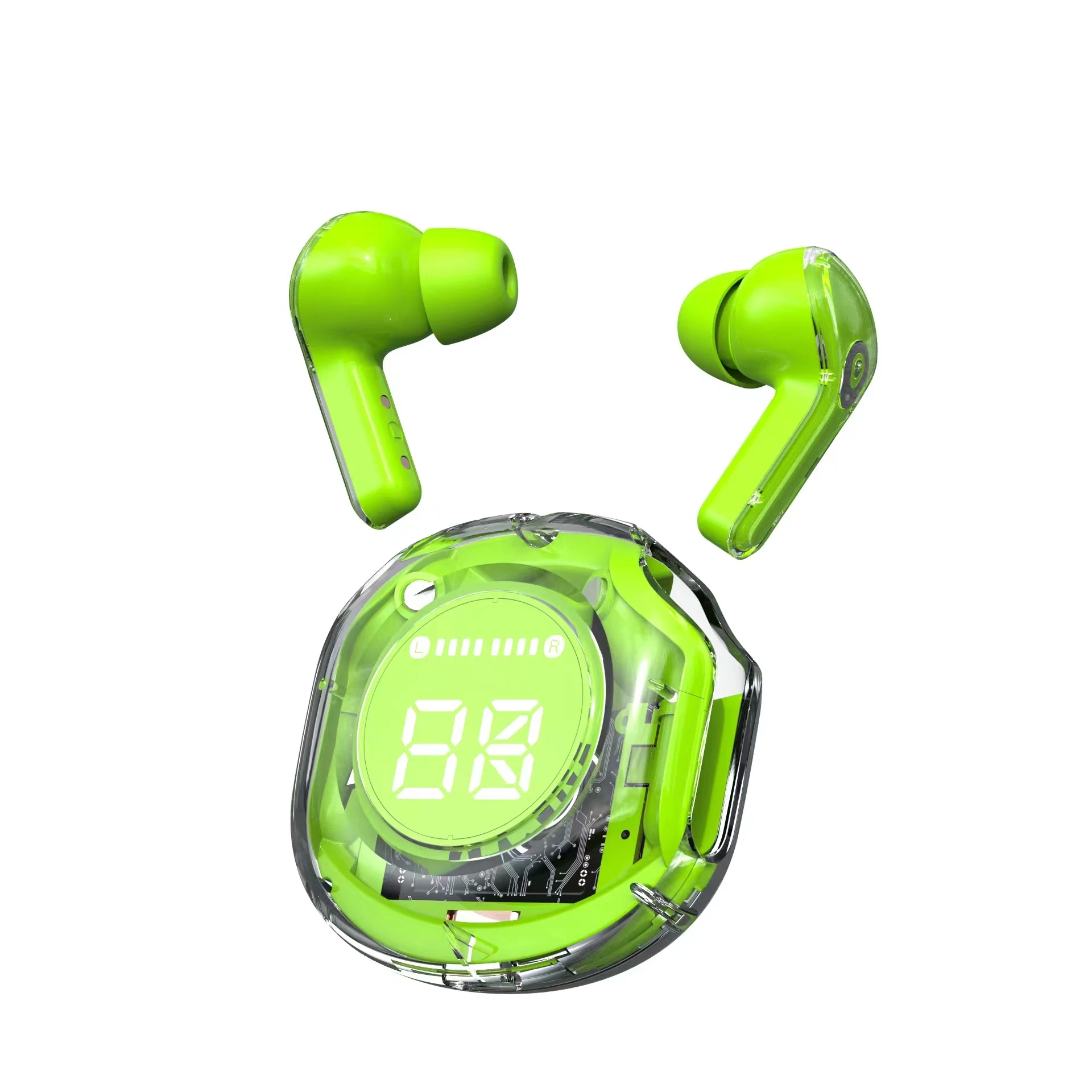 T8 TWS Wireless Earphone Bluetooth 5.3 Headphones Sport Gaming Headsets Noise Reduction Earbuds: green
