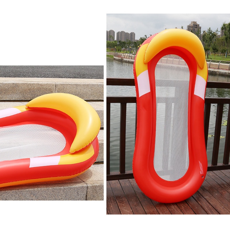 Oppustelig vandhængekøje flydende seng loungestol drifter swimmingpool strandtilbehør & t8