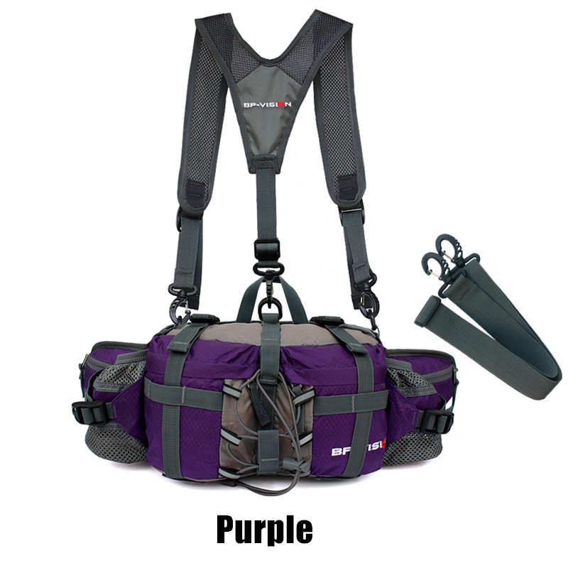 Marsupio sportivo da esterno uomo donna campeggio escursionismo borsa a tracolla da viaggio zaino impermeabile marsupio da pesca: viola