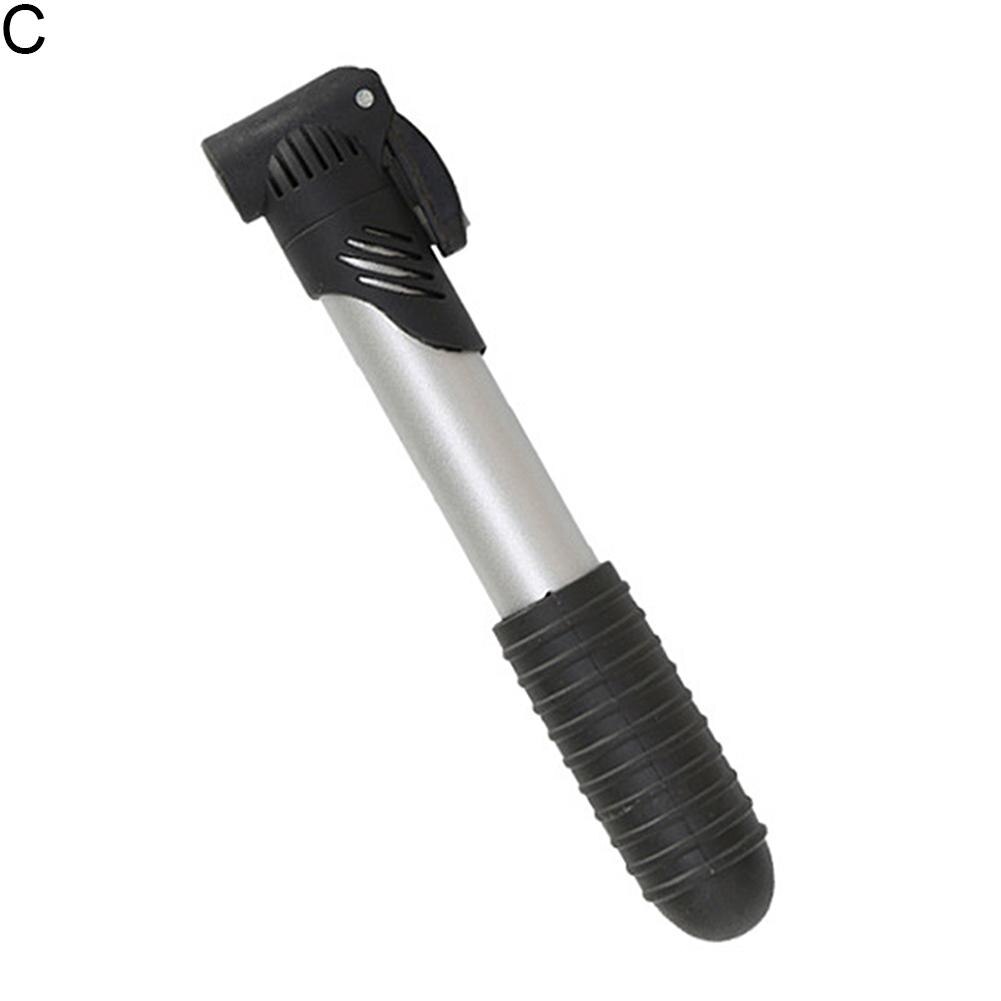 Bicycle Pump Mini Portable Aluminum Alloy Bike Pump Hand Bicycle Tire Air Inflator Ball Needle Valve MTB Portable Bike Pump: C