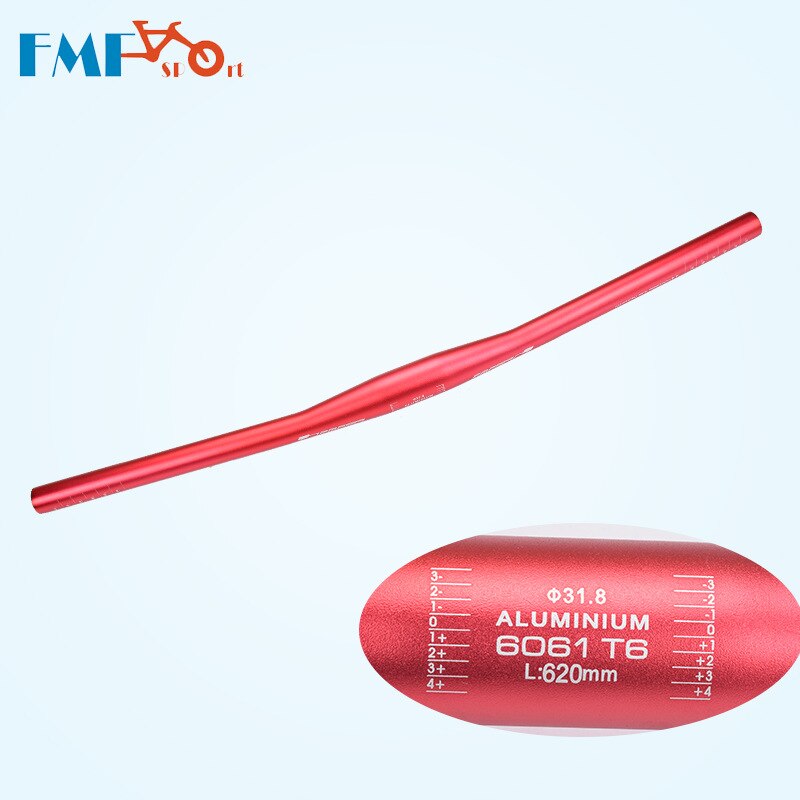 FMFXTR – guidon de vtt plat/surélevé en alliage d'aluminium haute résistance, partie droite de vélo, 31.8x620/700mm: Flat-620-red