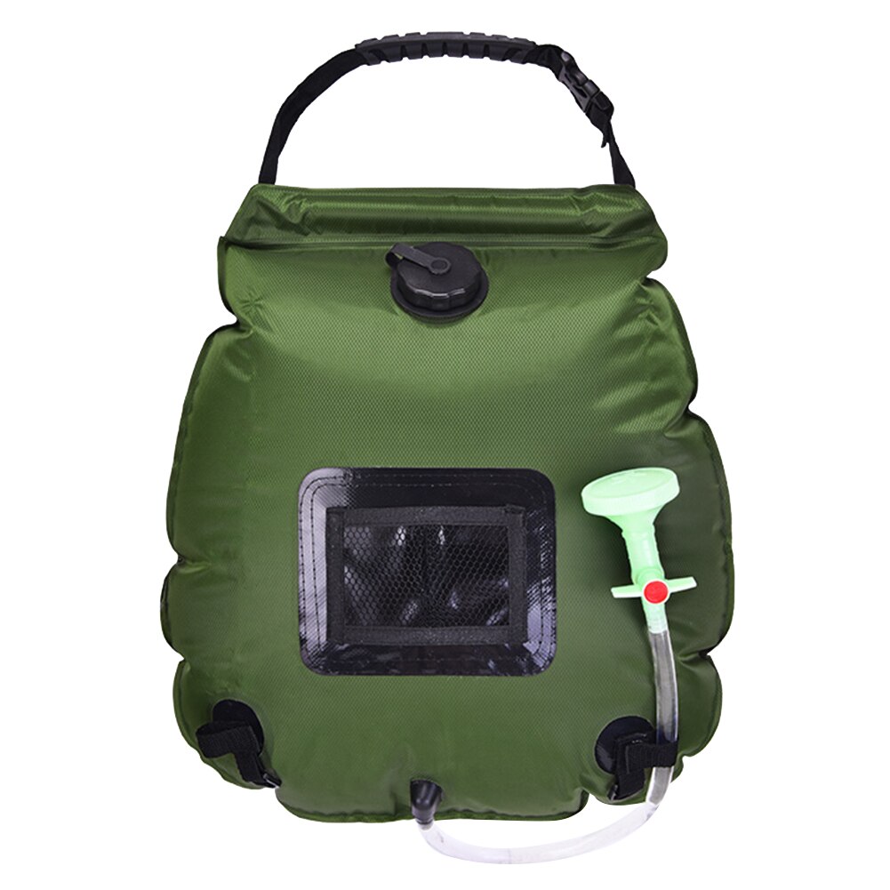 20l solkraft vandopbevaringspose udendørs camping vandreture bærbar opvarmning brusebad badetasker: Militærgrøn