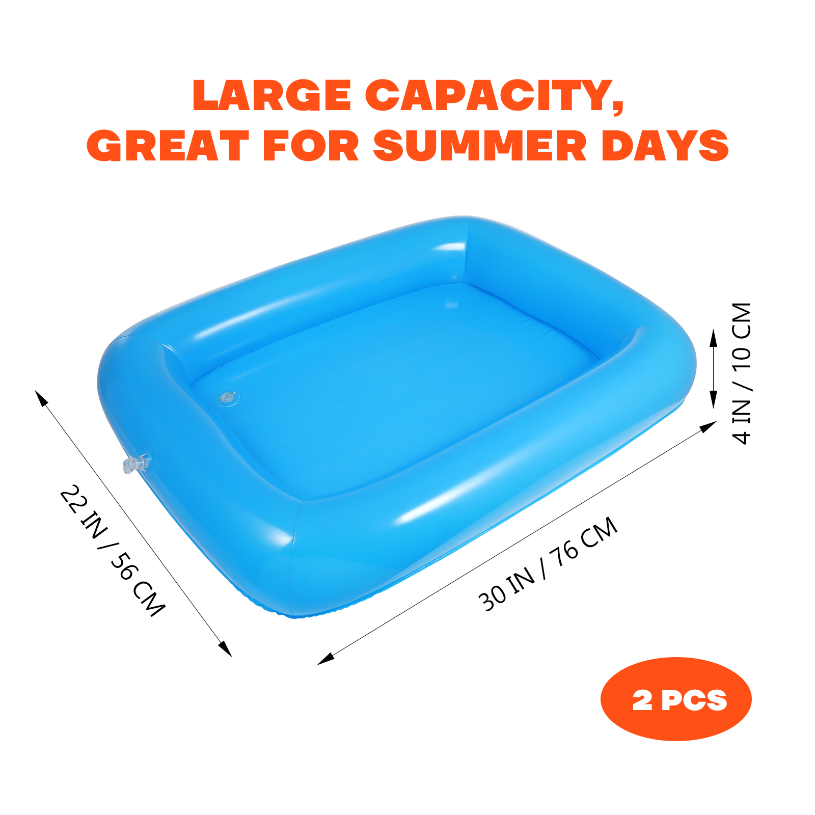Hemoton 2PCS Inflatable Pool Float Swimming Pool Serving Bar Buffet Fruit Plate Food Drinks Cooler Holder Floating Tray (Blue)