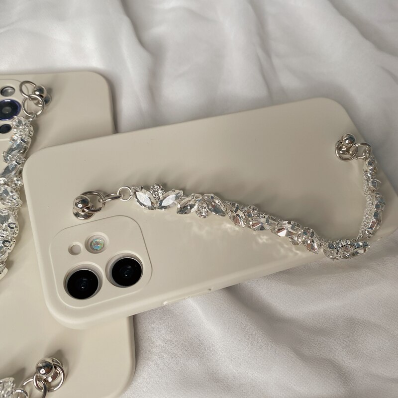 Luxe Strass Diamanten Ketting Armband Case Voor Iphone 12 12Pro Max 11 11Pro X Xs Max SE2020 Xr 7 8 plus Zachte Siliconen Case
